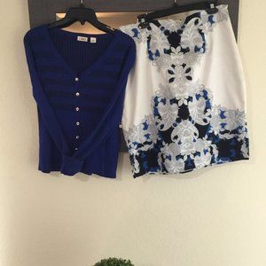 Blue & White Shirt with Blue & Black sweater shirt